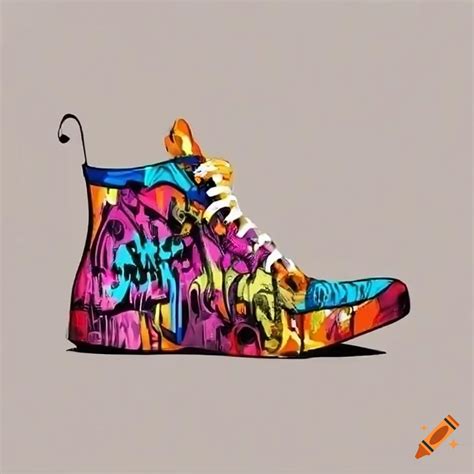 Stylish Sneakers With Vibrant Graffiti Design