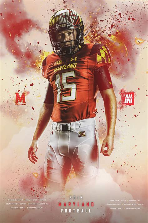 2015 Maryland Football Schedule Posters On Behance Football Poster