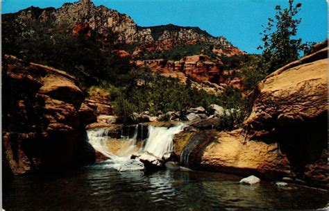 Falls Oak Creek Canyon Arizona Us 89a Flagstaff Sedona 4c Lincoln Pm Postcard United States