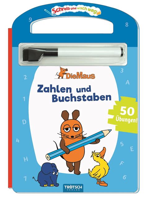 Trötsch Maus Schreib und wisch weg Pappenbuch Zahlen und