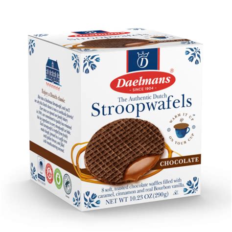 Daelmans Jumbo Chocolate Stroopwafels in Cube Box