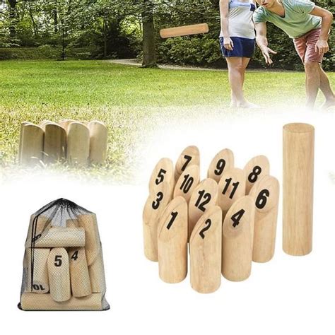 Jeu De Kubb Chiffres Lzq Ensemble De Jeu De Lancer En Bois Pour