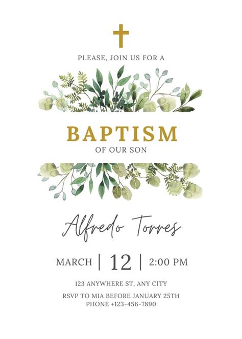 Free Printable Customizable Baptism Card Templates Canva