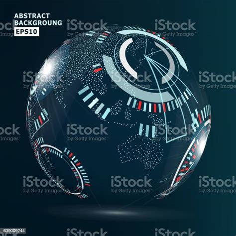 Futuristic Globalization Interface Vector Abstract Hitech Background