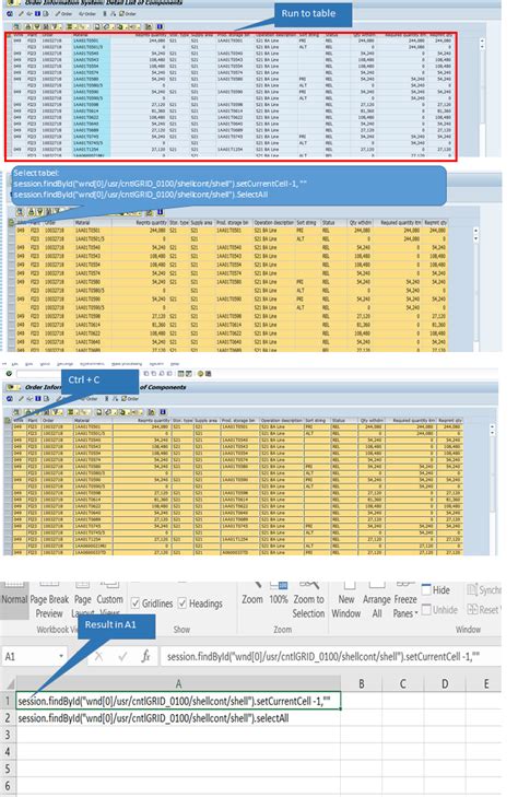 Vba How To Copy Table From Sap Gui To One Sheet In Excel Stack Overflow