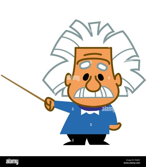 Albert Einstein cartoon scientist genius professor teacher holding a ...