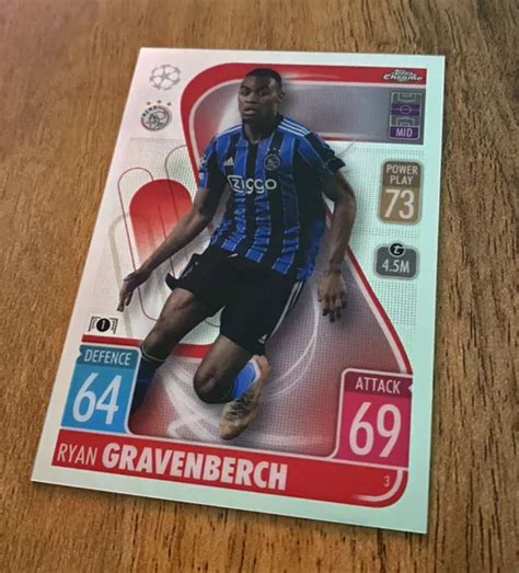 TOPPS MATCH ATTAX Chrome 2021 22 Ryan Gravenberch Card AFC Ajax 3 EUR