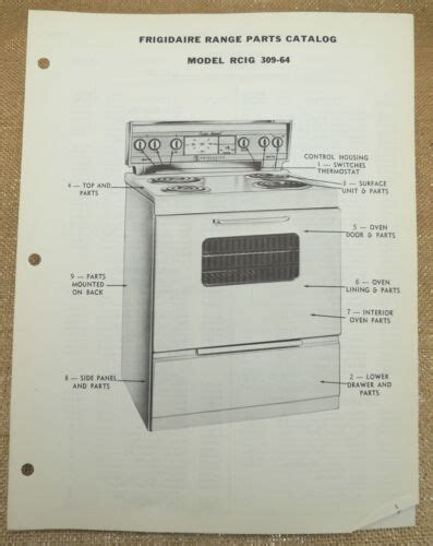 Frigidaire Electric Range Parts Catalog Rcig 309 64 Ebay