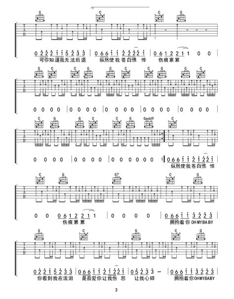 许巍《执着》吉他谱 G调 琴艺谱