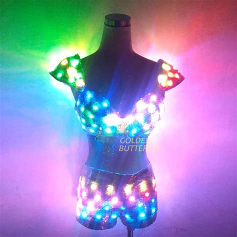 Sexy Bikini Dj Dress Led Clothing Glowing Dress Fashion Luminous