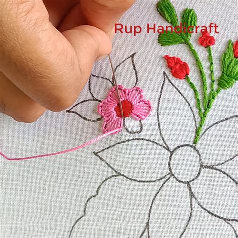 Hand Embroidery Super Easy Buttonhole Blanket Stitch Variation Flower