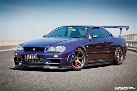 Lowered And Bagged R34 Courtesy Of Stance Nation Loving The Purple