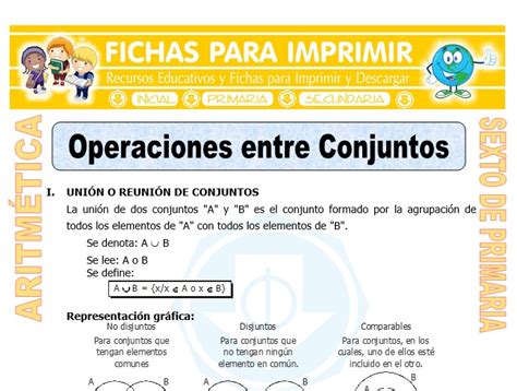 Operaciones Entre Conjuntos Ejercicios Para Sexto De Primaria