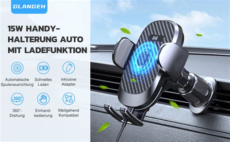 Glangeh Handyhalterung Auto Mit Ladefunktion Max W Fast Wireless