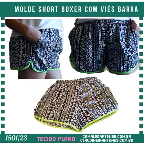 Molde Short Boxer Viés Barra 1501 23 CAMALEOA ATELIER DE COSTURA