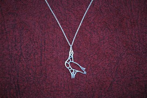 Albatross Origami Necklace Silver Albatross Necklace | Etsy