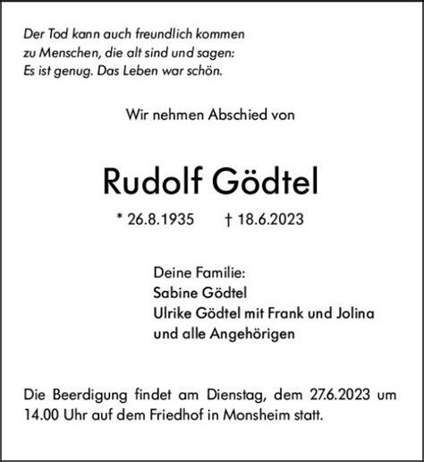 Traueranzeigen Von Rudolf G Dtel Vrm Trauer De