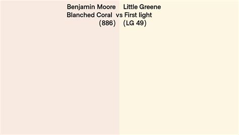 Benjamin Moore Blanched Coral 886 Vs Little Greene First Light Lg 49 Side By Side Comparison