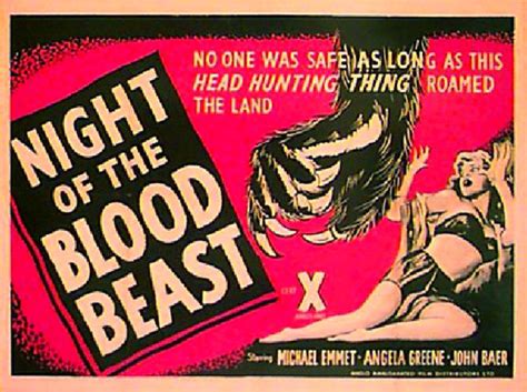 Night Of The Blood Beast Original 1958 British Quad Movie Poster