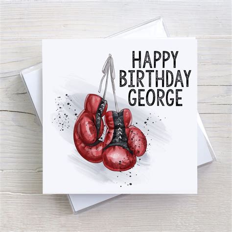 Personalised Boxing Card Happy Birthday Card T For Boxing Lover