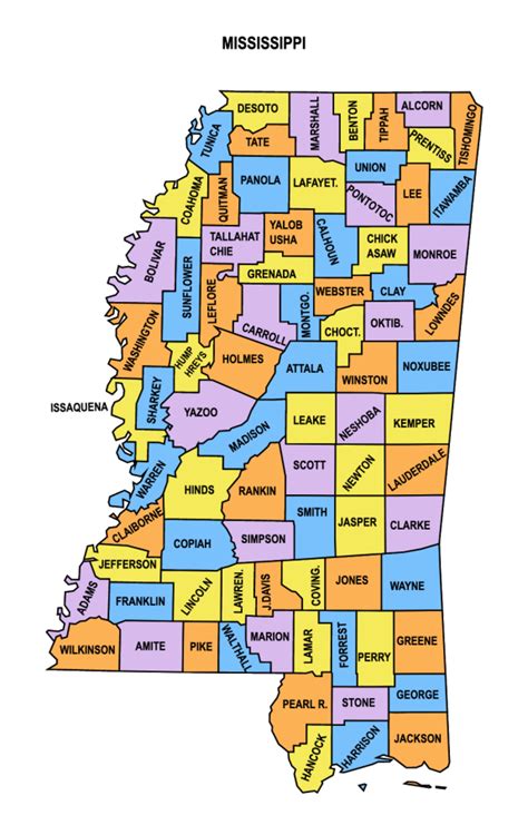 Mississippi County Map Editable Printable State County Maps