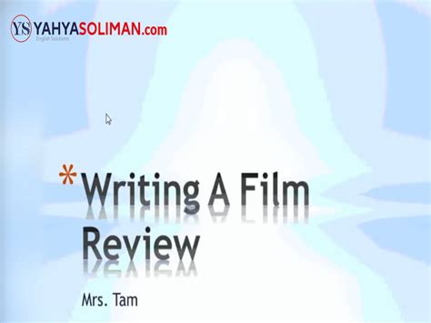 Igcse Esl Revision Paper 2 Ex 6 Writing A Film Review Yahya Soliman