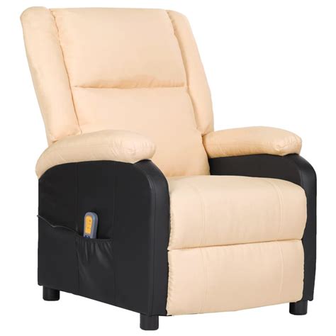 Fauteuil de massage inclinable Crème Similicuir et tissu Leroy Merlin