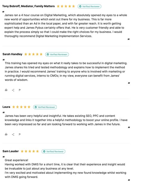 Digital Marketing Testimonials 100s Of 5star Reviews