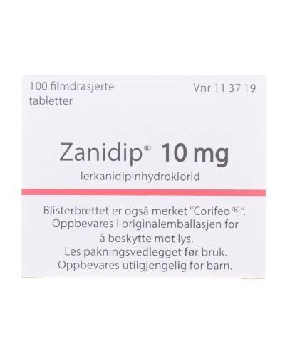 Zanidip Tablett Filmdrasjert Mg Stk Apotek