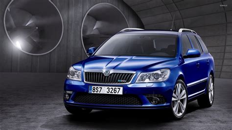 Blue Skoda Octavia vRS front side view wallpaper - Car wallpapers - #52283