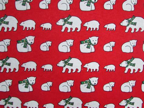 Printed Flannel Polar Bear 43f Fabric Fabric