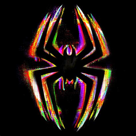 An Image Of A Spider Man In The Dark With Neon Colors On It S Face