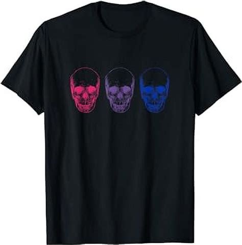 Subtle Bisexual Pride Goth Bi Pride Flag Skull T Shirt