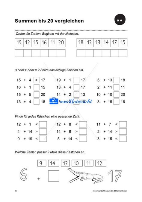 Mengen Und Zahlen Vergleichen Und Ordnen MeinUnterricht