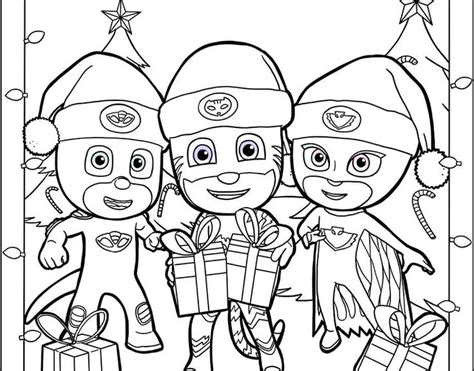 PJ Masks on Christmas coloring page | Ausmalbilder, Ausmalen ...