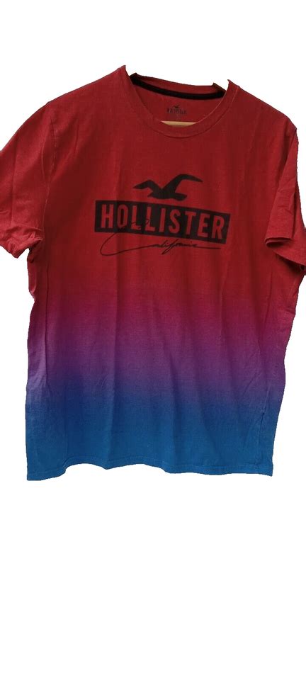 Hollister Men S Skater T Shirt Crew Neck Logo Tee Size XL Red Purple