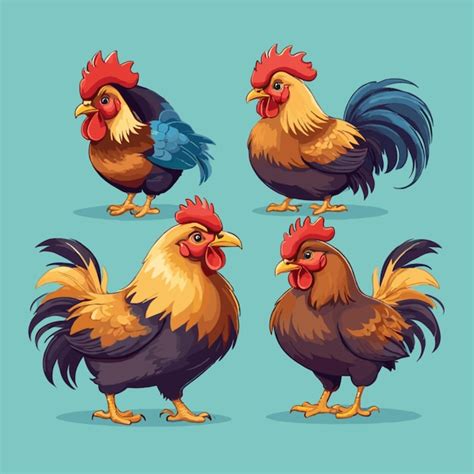 Premium Vector Chickens Vector On A Background