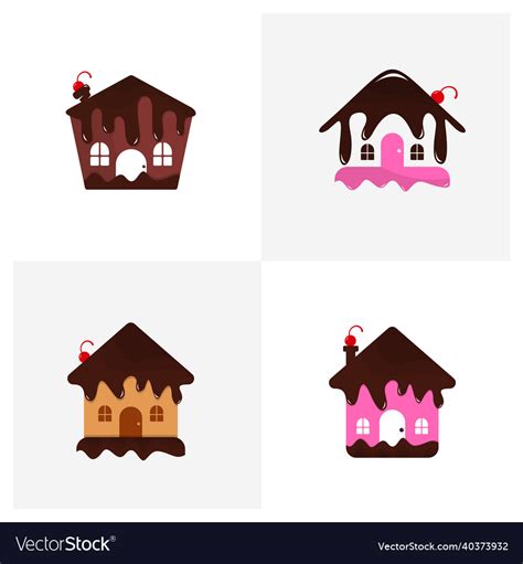 Set of home bakery logo design template Royalty Free Vector