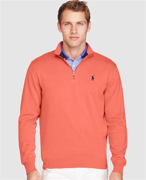 Jersey De Hombre Polo Ralph Lauren Rojo Con El Cuello Alto Polo Ralph