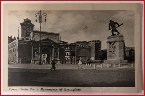 CARTOLINA ANTICA ROMA Porta Pia Monumento Al Bersagliere Formato