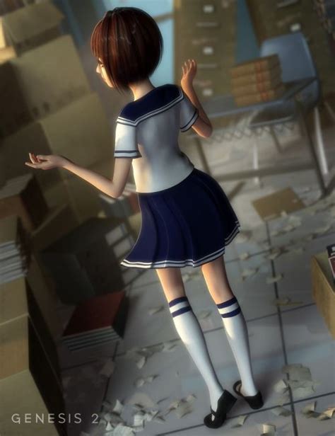 School Girl For Genesis 2 Females 3d Models For Poser And Daz Studio