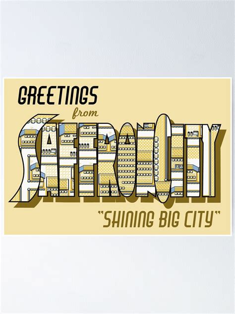 Greetings From Saffron City Poster By Merimeaux Redbubble