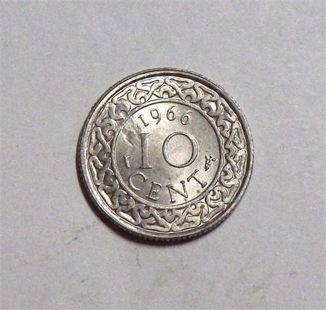 Suriname 10 Cents 1966 Central Lakes Coins