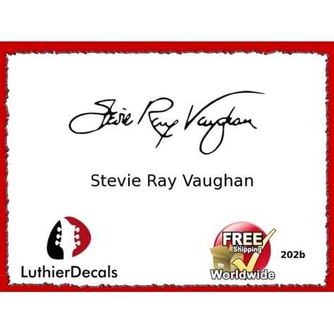 Guitar Decals Restoration Logos - Guitar Players Stevie Ray Vaughan Signature Guitar Decal 202b