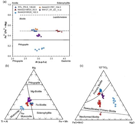 A Plot Of Fefe Mg Versus Σal Showing Biotite Classification