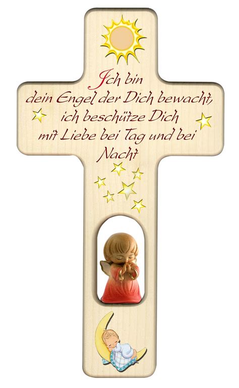 Kreuz F R Kinder Schutzengel Rot Gute Nacht Gebet Kruzifix Holz Kreuz