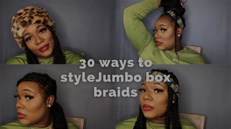 30 Quick Ways To Style Jumbo Box Braids Youtube Box Braids Bun Jumbo