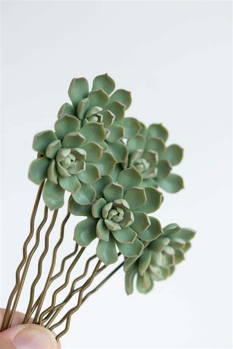 Pcs Green Succulent Hair Pins Hairpin Bobby Pins Hair Buy Etsy