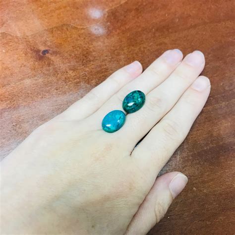 14x10 Mm Chrysocolla Cabochon Oval Cut Blue Green Gem Eilat Stone