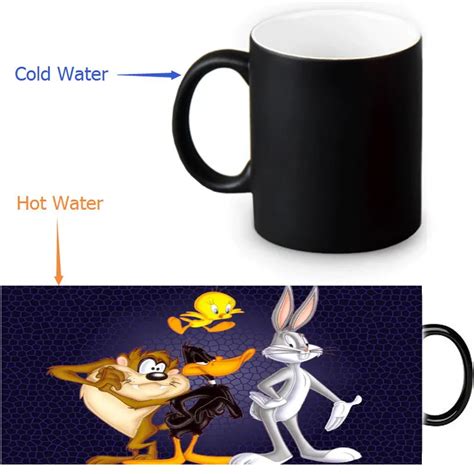 Tazas de café personalizadas Bugs Bunny taza de leche y té sensible al